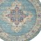 Homeroots 8 ft. Round Light Blue Distressed Medallion Area Rug 385338 - alternate 9